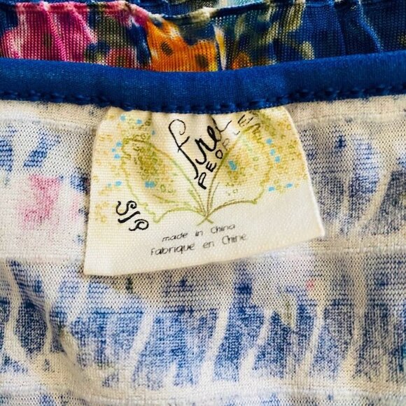 Free People Floral Layered Ruffle Sleeveless Dress Navy Size S/P - Picture 5 of 6